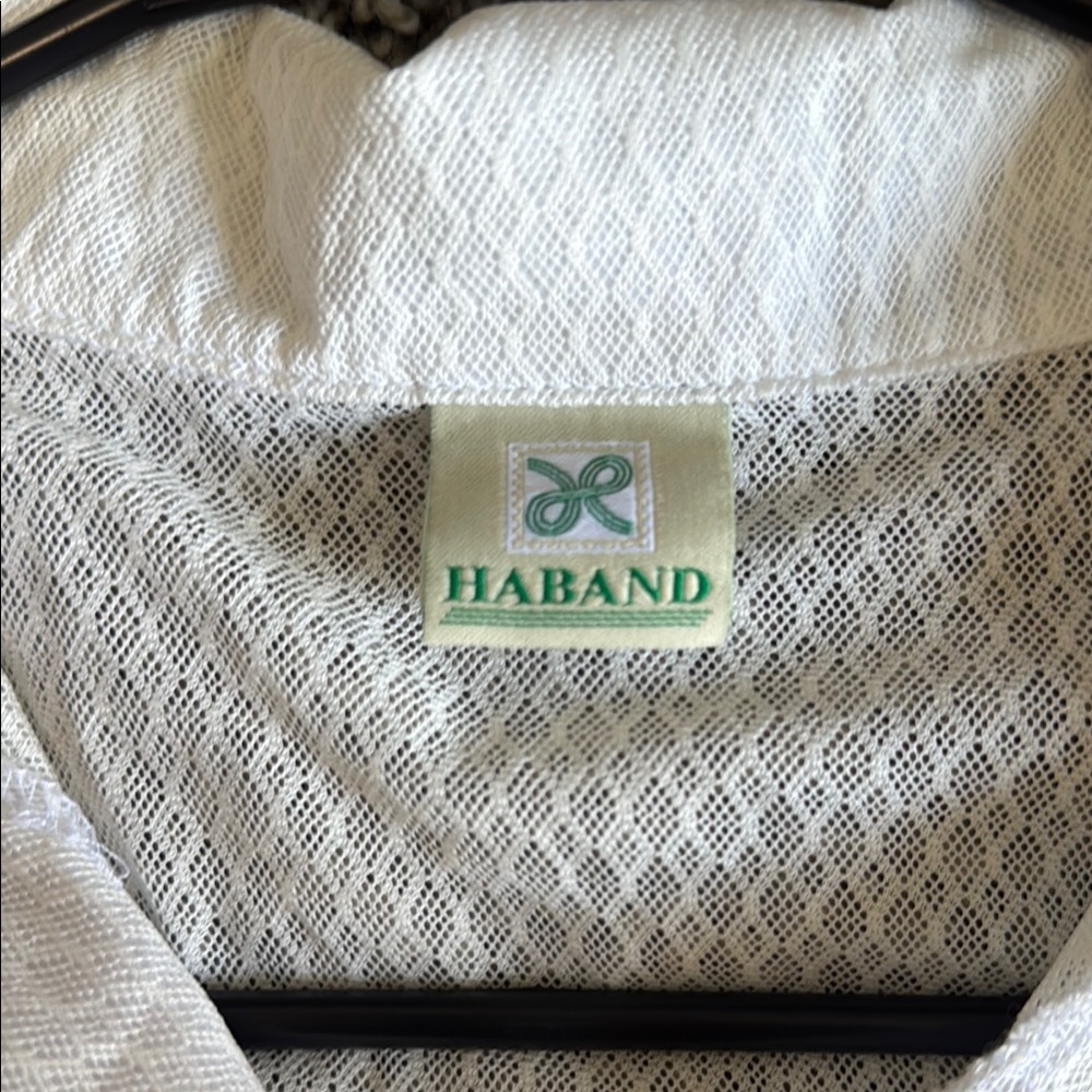 Haband Textured White Polo Shirt - Picture 2 of 4